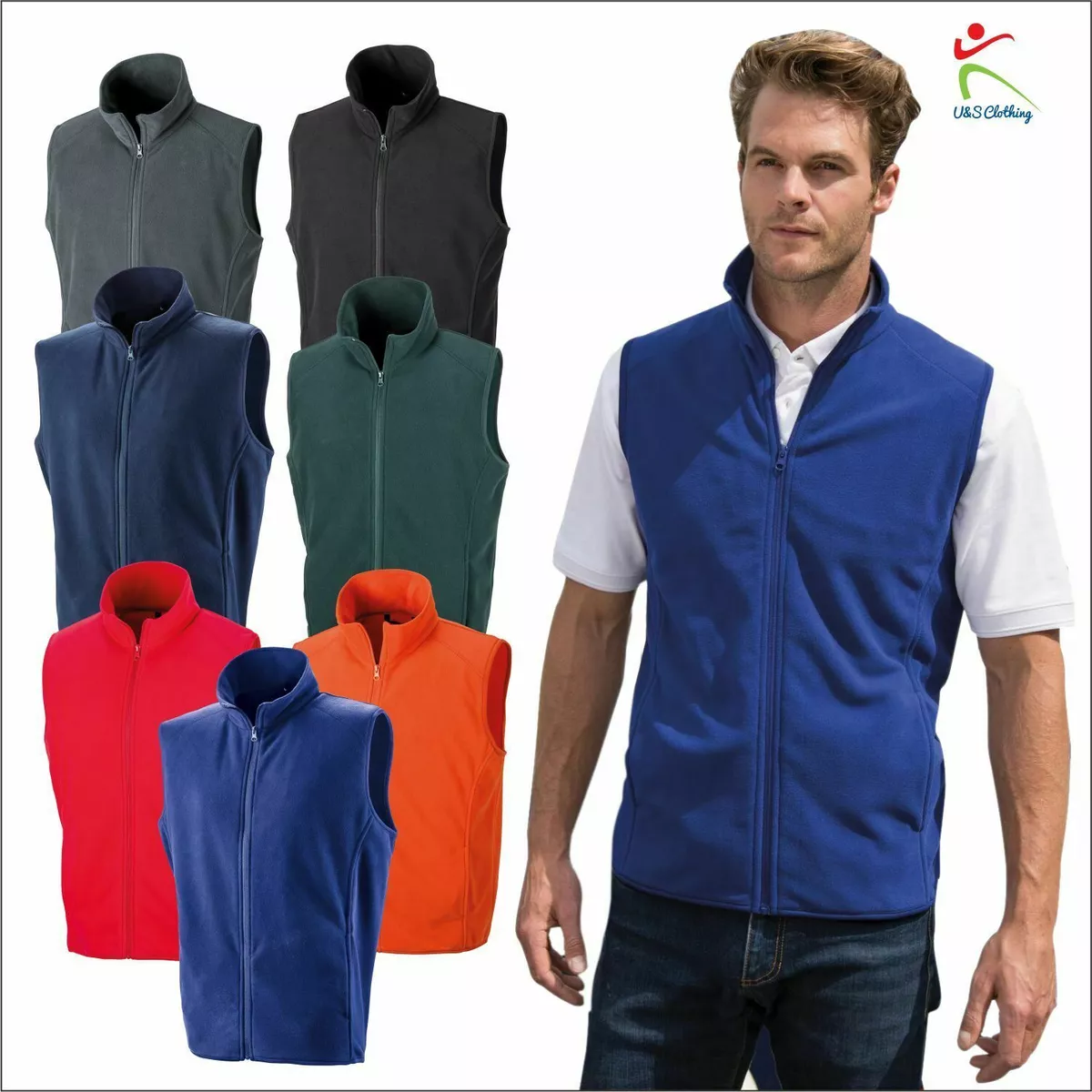 Result Unisex Body Warmer Windproof Polyester Adults Micro Fleece Gilet XS 3XL