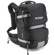 Kriega R30 Backpack Black Roll-Top Closure Waterproof Removable Liner Reflective