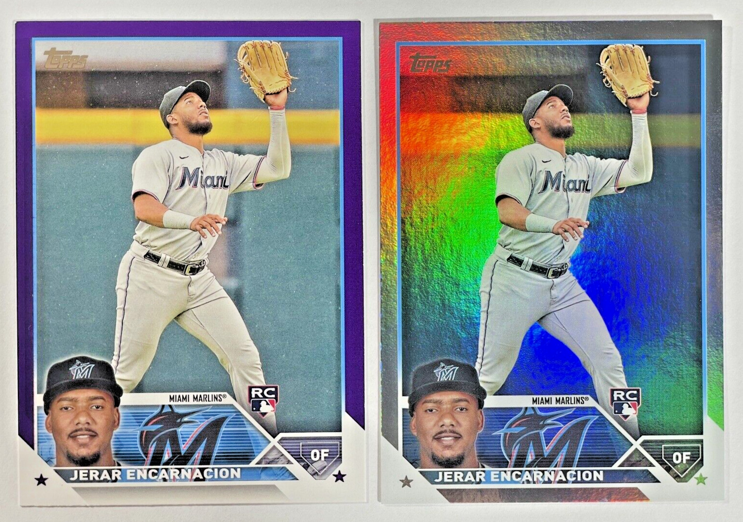 2023 Topps - Jerar Encarnacion RC Meijer Purple & Rainbow Foil #318 Marlins