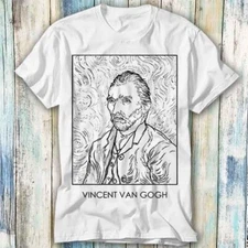 Vincent Van Gogh Self Portrait One Line T Shirt Meme Gift Top Tee Unisex 1383