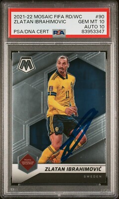 2021-22 Panini FIFA WC Signed Zlatan Ibrahimovic Sweden #90 PSA 10