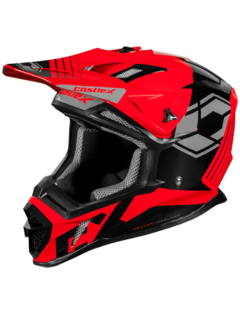 Adult Castle MX Helmet Off Road ATV UTV Snow CX200 Sector RED - 2XL or 3XL - NEW - Picture 1 of 5