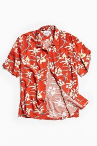 Mens-Hawaiian-Shirt-Tropical-Luau-Beach-Aloha-Party-Red-Caribbean-Summer-Cruise