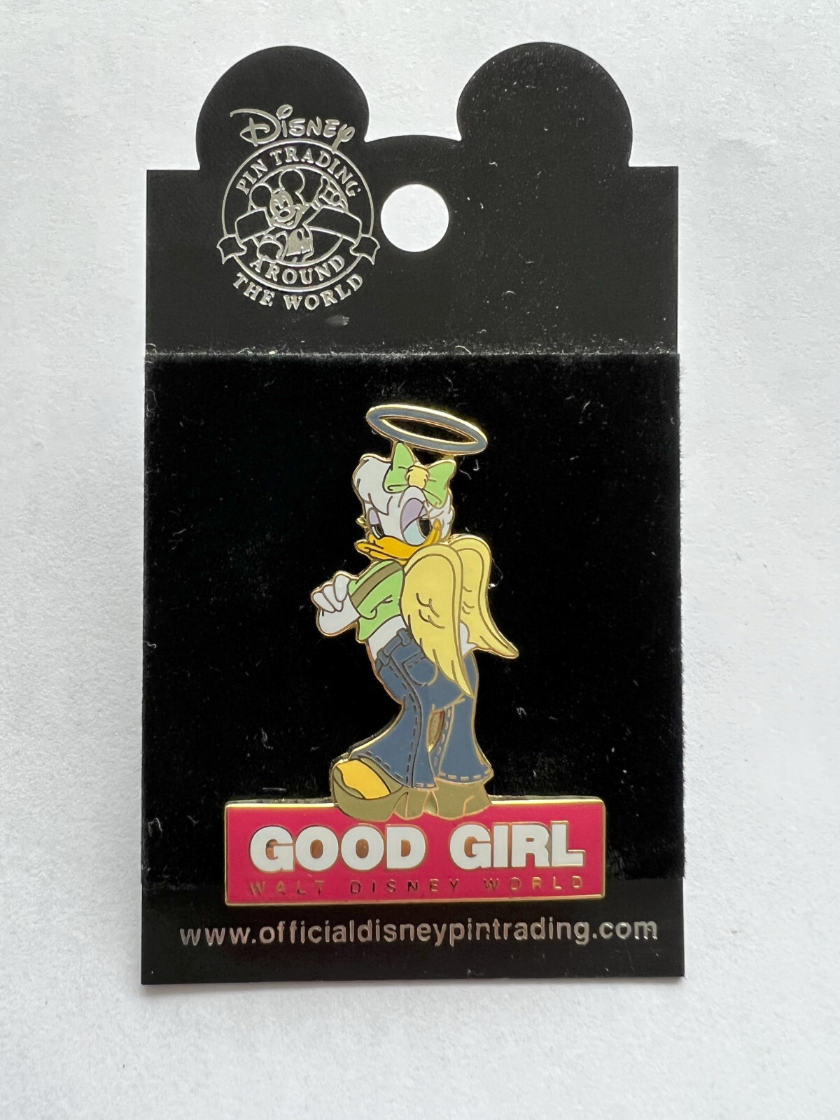 Disney WDW Good Girl (Daisy Duck) Angel  Halo Pin NEW ON CARD NOC