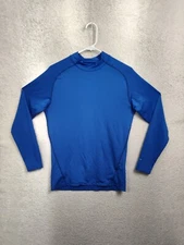 Layer 8 Women Top Medium Blue Poly Blend Long Sleeve Qwick Dry Performance Shirt