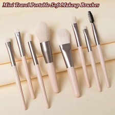 Juego de 8 mini brochas de maquillaje portátiles de viaje mezcla belleza maquillaje brocha herramienta