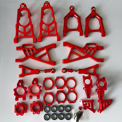 Alloy CNC Front + Rear Wheel hub carrier + suspension arm set for Baja 5b 5t 5sc