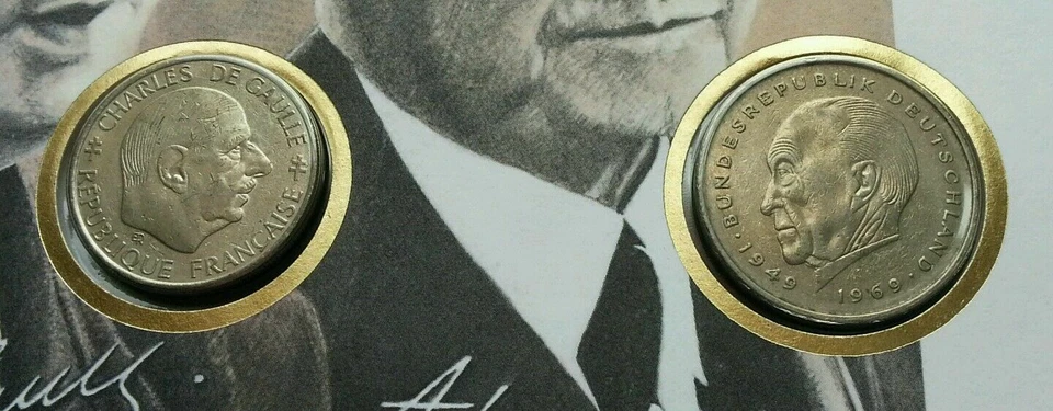 [SJ] France Germany Joint Issue Treaty On The Cooperation 1988 FDC (coin cover) - Image 3 of 4