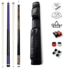 Combo deal! Champion purple pool cue 11.75mm,  ST Grey cue 13mm,  2X2 Case set