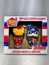 Funko Pop! Juego de coctelera de sal y pimienta Home Marvel Capitán América y Iron Man