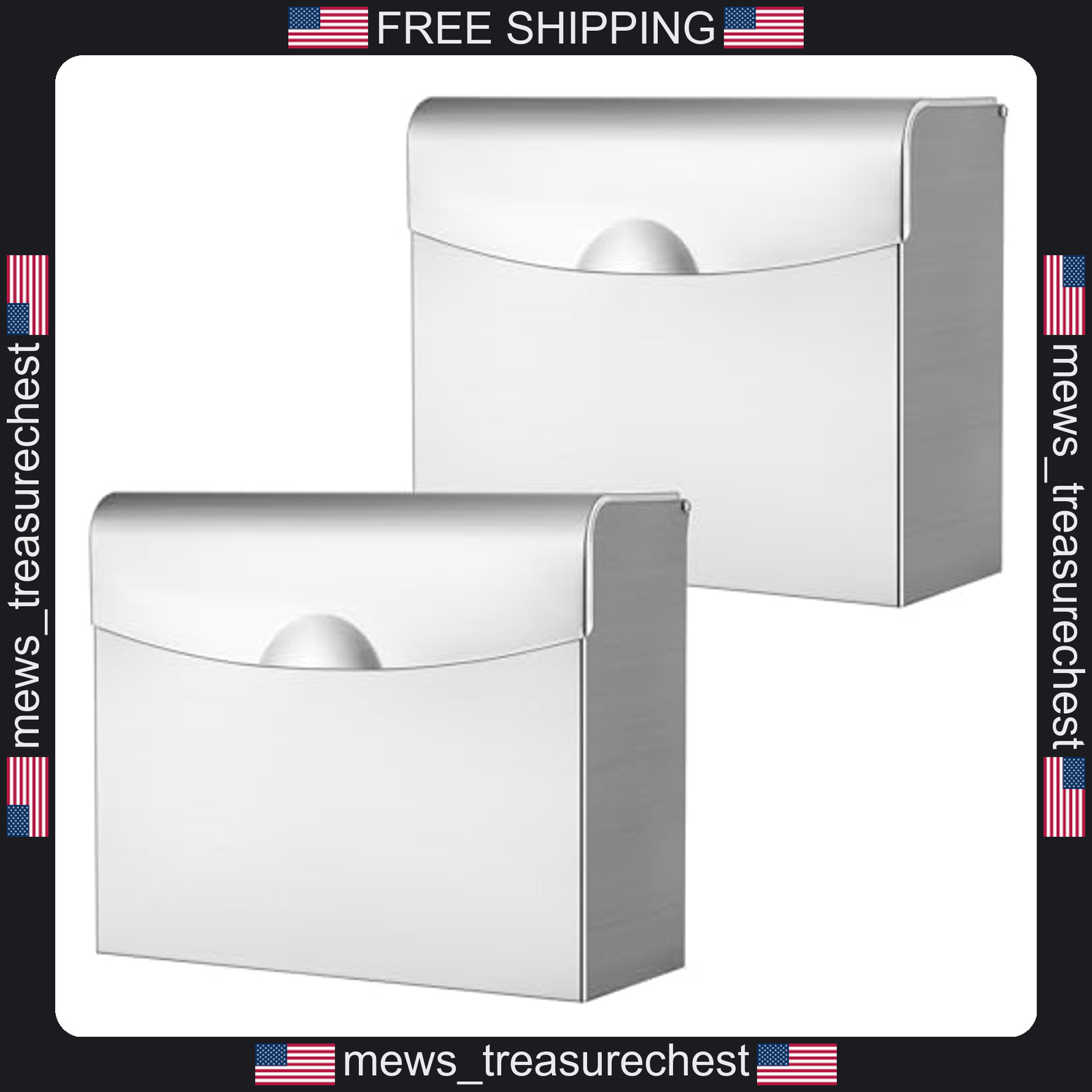 Stainless Steel Sanitary Napkin Disposal Receptacle Set, 2 Pack, Compact
