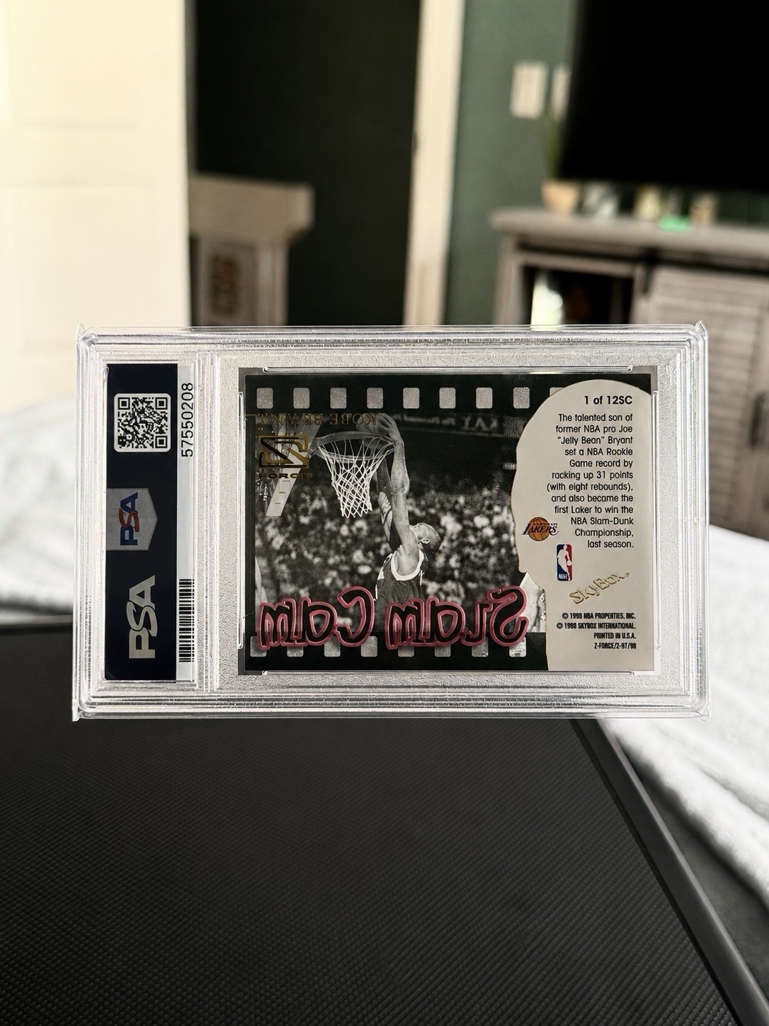 1997-98 SKYBOX Z-FORCE SLAM CAM #1 of 12 KOBE BRYANT LAKERS HOF PSA 7 (2nd Year) view 5