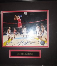 Derrick Rose framed autograph Photo