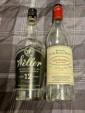 Rip Van Winkle 12 (Lot "B") & Weller 12 Empty/Unrinsed Bottles (Pappy)