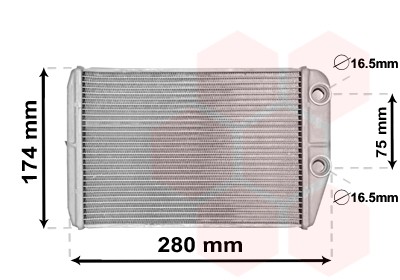 VAN WEZEL 58006201 Radiatore Riscaldamento Abitacolo Per Ford Galaxy / VW Sharan / Seat Alhambra (1995-2010) - 2