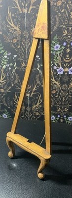 VTG Italian Florentine Wood Tabletop Display Easel 14.5  Gold Gilt Mid Century