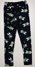 EUC Girls LulaRoe St Patrick s Day Leggings S/M 4/5 Pants polar bear shamrock