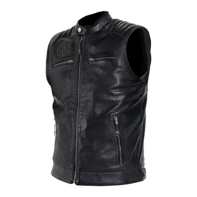 John Doe Storm Black Leather Gilet Size 3XL