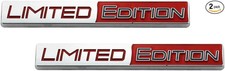 2pc Limited Edition Emblem 3d Badge Stickers With Double Tap Color Chrome Red