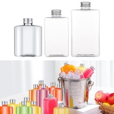 10 leere Saftflaschen mit luftdichten Deckeln für Milchtee, Säfte und