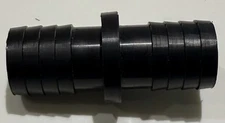 Black Plastic Barbed Straight Connector Pipe Hose 1-1/8 by 1/1-8