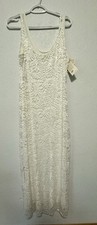 Tailored West Women’s Ivory Lace Maxi Dress L Large NWT Wedding Lined Boho