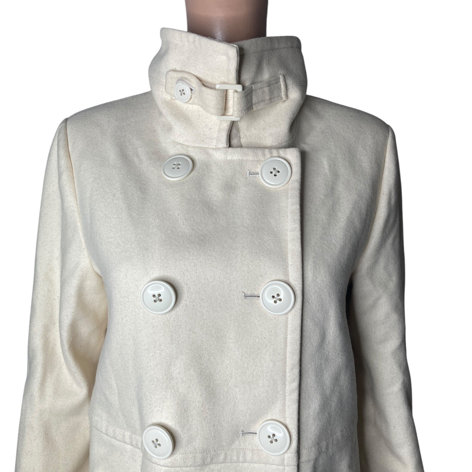 Vintage Shaver Lake Outerwear Coat Womens Medium Wool Blend Off White  thumbnail 9