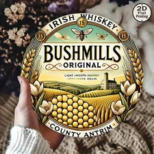Tin Metal Signs 8X8 Vintage Irish Whiskey Metal Wall Decor - Bushmills Original 