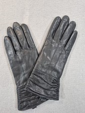 Bleu Nero Black Insulated Leather Gloves Women's Medium