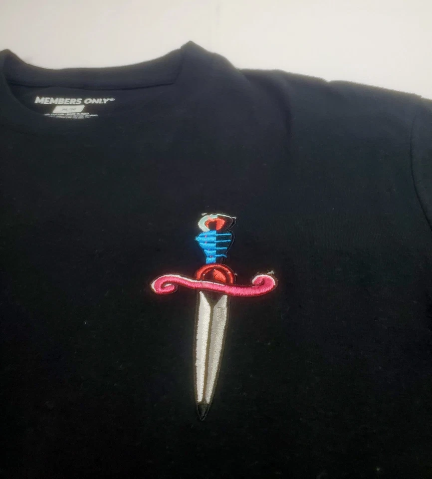 Member's Only T 恤男式中号黑色短袖死神成人 T 恤 — 第 3/4 张图片