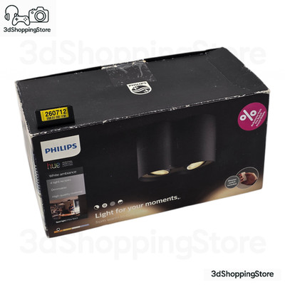 Philips Hue Pillar Spot Light Black Deckenleuchte White Ambiance 2x GU10 Dimmer