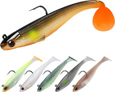 Shadtale Easy Catch Soft Fishing Lures with BKK Hooks - Trembly Sinking and Vibr