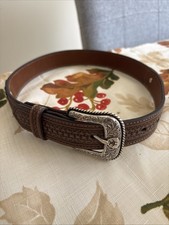 Ariat Child Belt 24 Leather Silver Buckle Star Scrolling Filigree Western