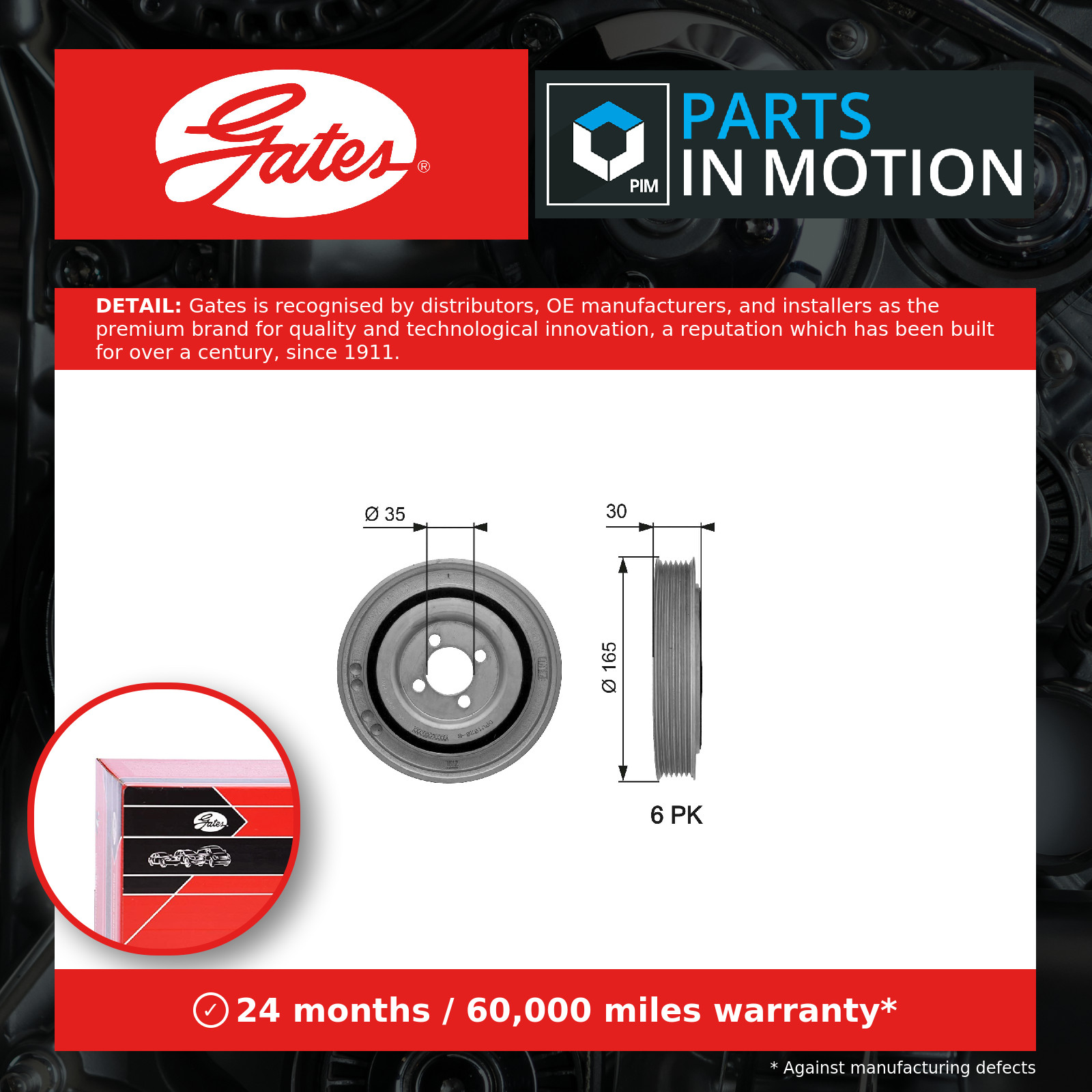 Gates TVD1032 Crankshaft Belt Pulley - Image 10