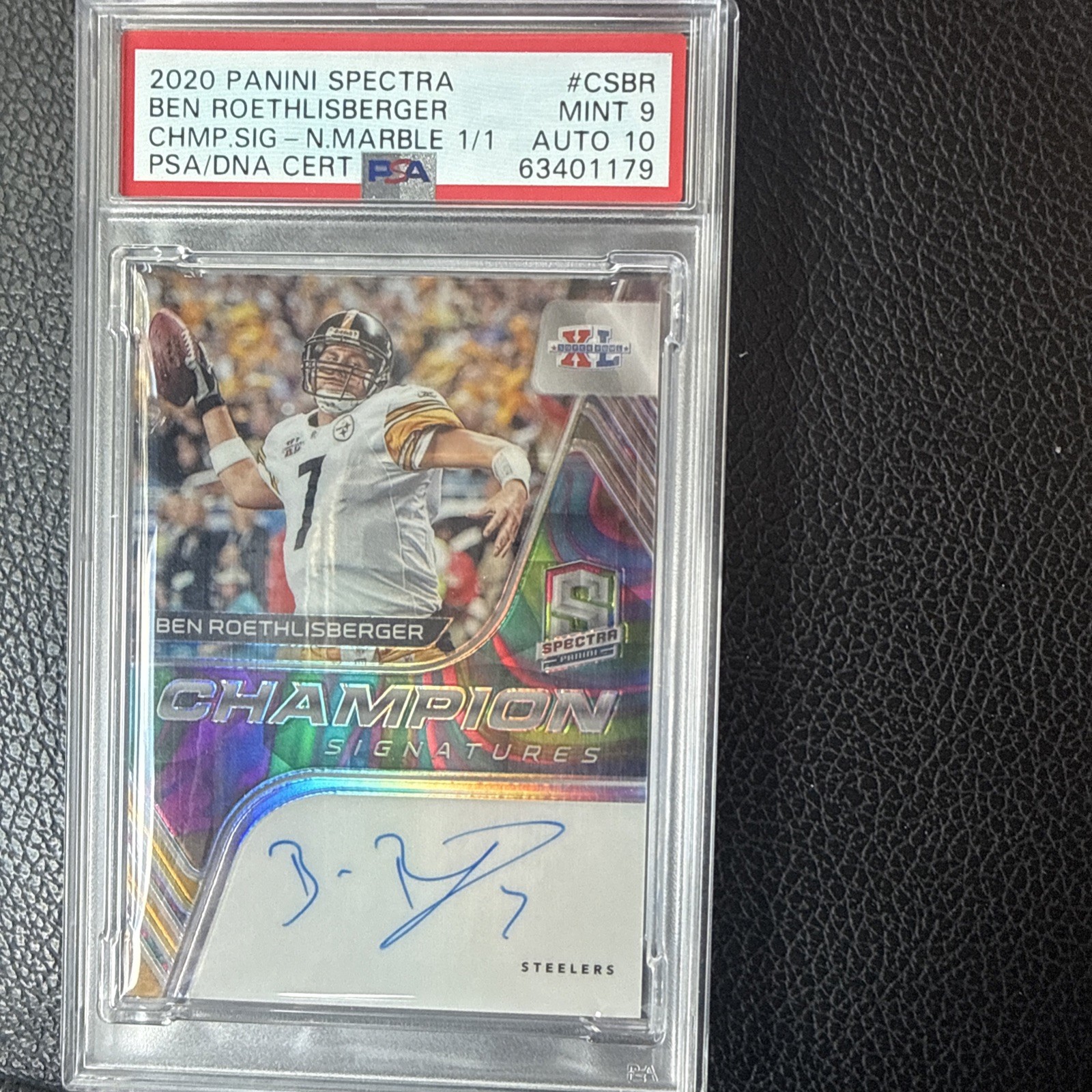 2020 Panini Spectra Ben Roethlisberger  Championship signatures  Auto 1/1 view 2
