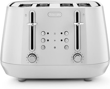De'Longhi CTY4003.W 4 Slice Toaster Pull Crumbs Trays Eclettica 1800w White