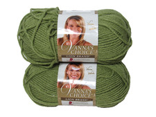 LION BRAND VANNA'S CHOICE YARN  100 ACRYLIC  DUSTY GREEN  2 SKEINS New
