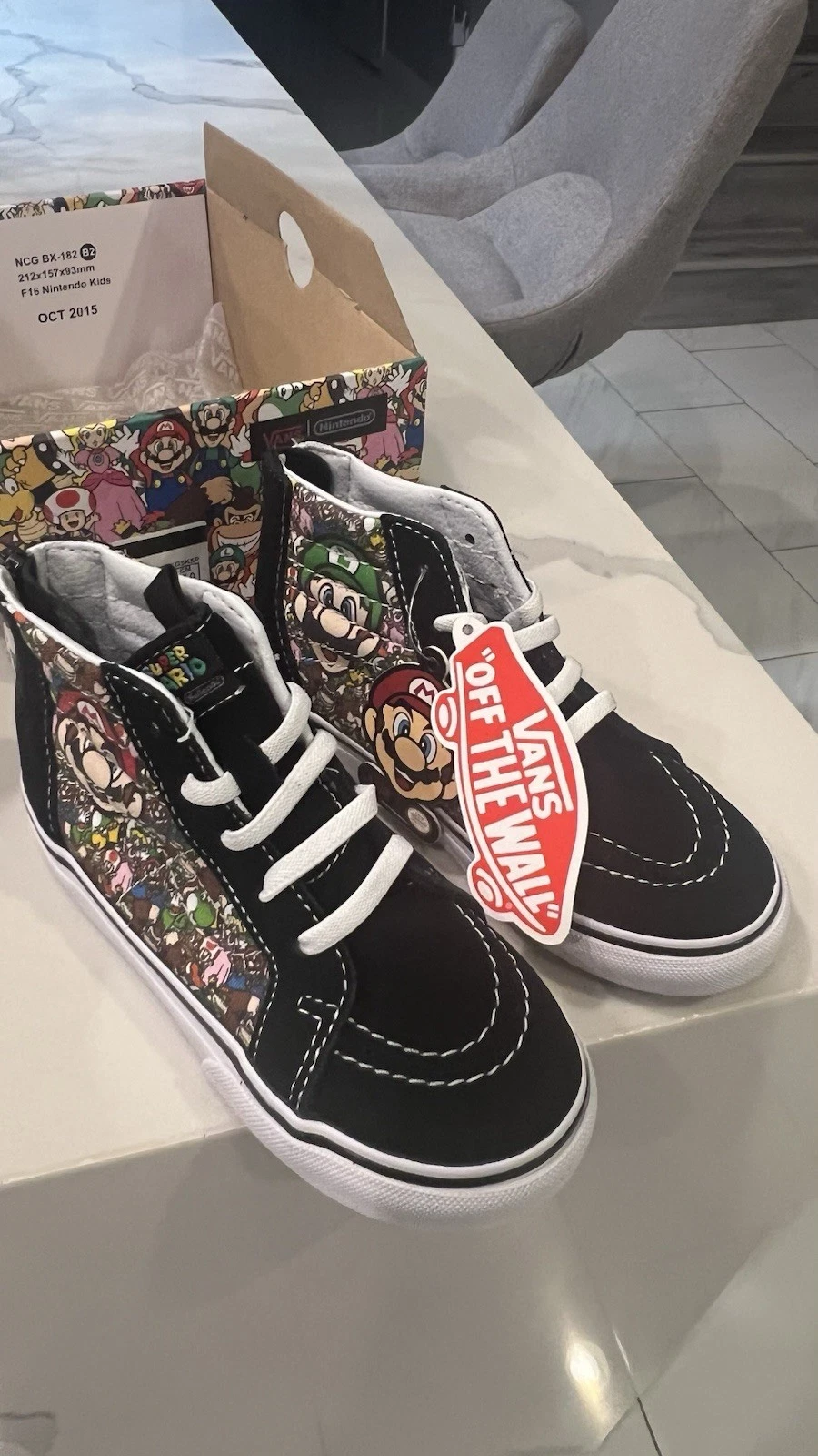 Vans Nintendo X SK8 Ciao Riedizione Mario e Luigi Bambini Taglia 10.0 Us Toddler