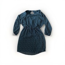 Express Polka Dot Dress Size XS Mini Sheer Long Sleeve Black White Round Neck