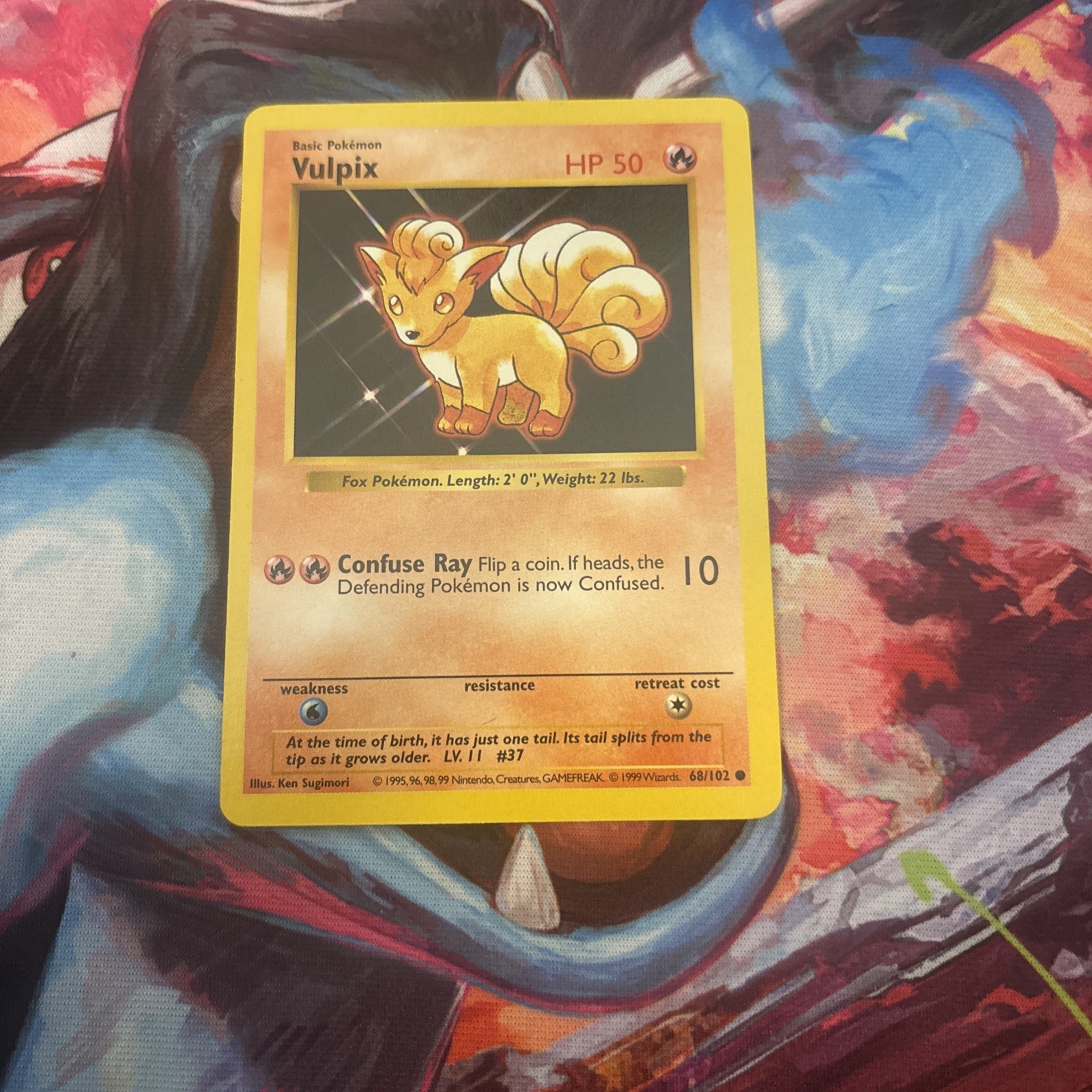 VULPIX BASE SHADOWLESS POKEMON CARD 68/102 NEVER PLAYED COND NM-