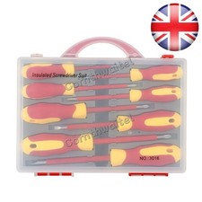 Electricians Screwdriver Set Tool Electrical Fully Insulated 8 Pcs with Kit Case