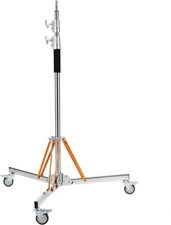 Heavy Duty Light Stand with 360  Swivel Casters  Step-On Brakes 10ft/305cm