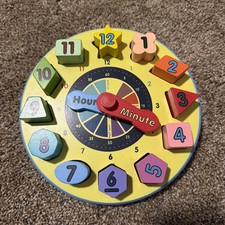 Melissa Doug Wooden Shape Sorting Clock Puzzle XY0609