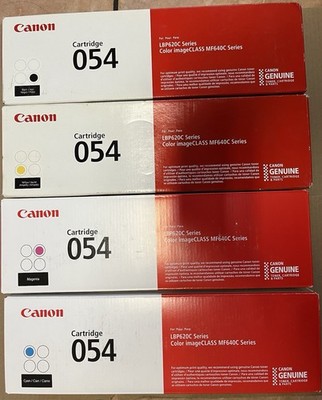 Canon 054 Toner Set Black Cyan Magenta Yellow Genuine NEW IN BOX
