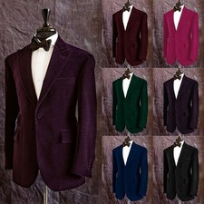 Velvet Men Prom Suits Peak Lapel Party Jackets for Banquet Formal Evening Wear