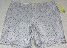 All In Motion Golf Shorts Men 38/8 Silver Geo Moisture Wick 4-Way Stretch NWT
