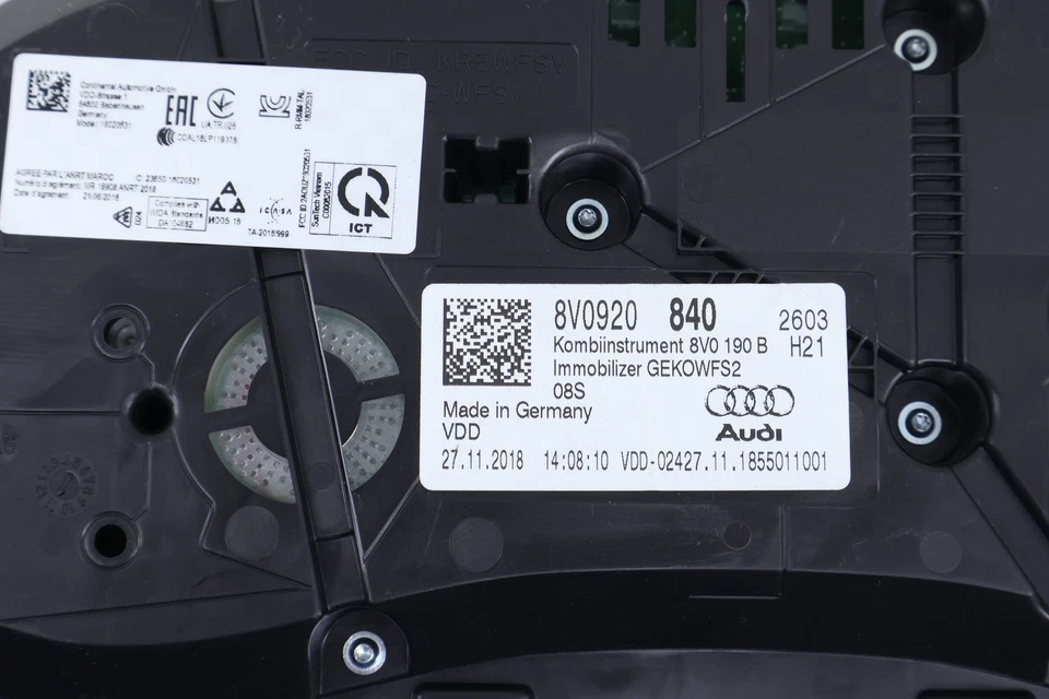 2017-2020 AUDI A3 QUATTRO - Instrument Cluster / Speedometer 8V0920840 - Image 3 of 4