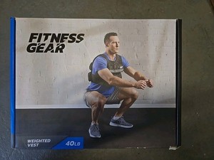 Fitness Gear. Weighted Vest - Black. 40 lbs