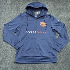 Auburn Tigers Hoodie Men Large Blue Under Armour Loose Pullover Pockets NCAA L