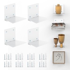 Invisible Floating Bookshelf 4 PCS Heavy-Duty Wall Mounted Hidden Bookshelves